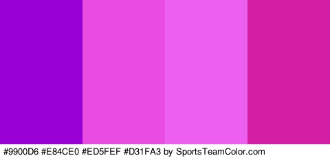 #9900D6 #E84CE0 #ED5FEF #D31FA3 Colors