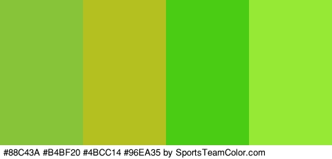 #88C43A #B4BF20 #4BCC14 #96EA35 Colors