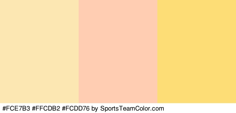 #FCE7B3 #FFCDB2 #FCDD76 Colors