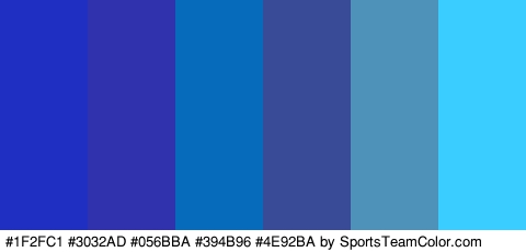 #1F2FC1 #3032AD #056BBA #394B96 #4E92BA #3ACDFF Colors