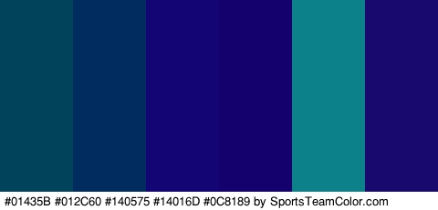 #01435B #012C60 #140575 #14016D #0C8189 #17096D Colors