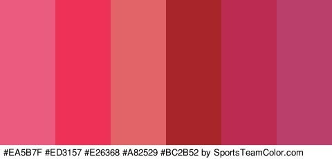 #EA5B7F #ED3157 #E26368 #A82529 #BC2B52 #BA3F6A Colors