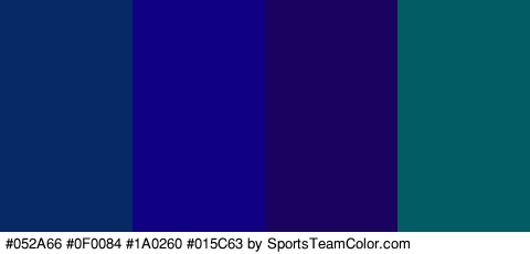 #052A66 #0F0084 #1A0260 #015C63 Colors