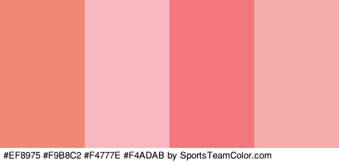 #EF8975 #F9B8C2 #F4777E #F4ADAB Colors