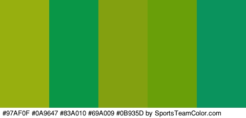 #97AF0F #0A9647 #83A010 #69A009 #0B935D Colors