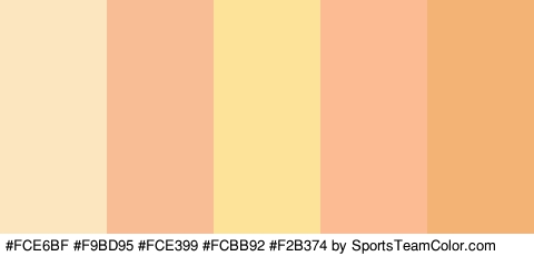 #FCE6BF #F9BD95 #FCE399 #FCBB92 #F2B374 Colors