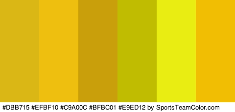 #DBB715 #EFBF10 #C9A00C #BFBC01 #E9ED12 #F2BE04 Colors