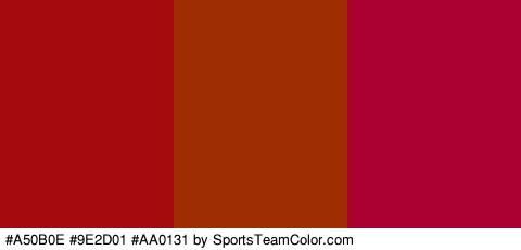 #A50B0E #9E2D01 #AA0131 Colors