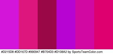 #D215D8 #DD167D #990947 #B704D3 #D108A2 #DD006E Colors