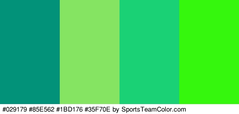 #029179 #85E562 #1BD176 #35F70E Colors