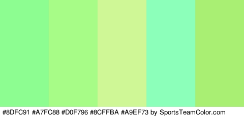 #8DFC91 #A7FC88 #D0F796 #8CFFBA #A9EF73 Colors