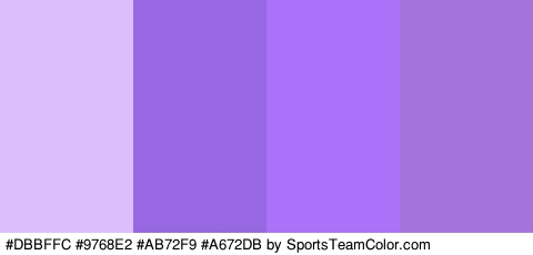 #DBBFFC #9768E2 #AB72F9 #A672DB Colors