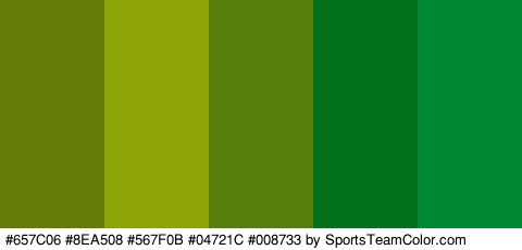 #657C06 #8EA508 #567F0B #04721C #008733 Colors