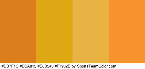 #DB7F1C #DDA813 #E8B343 #F7932E Colors