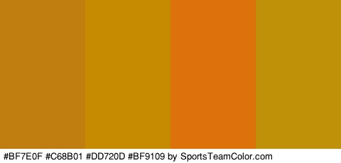 #BF7E0F #C68B01 #DD720D #BF9109 Colors