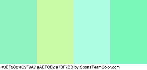 #8EF2C2 #C9F9A7 #AEFCE2 #7BF7BB Colors