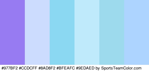 #977BF2 #CCDCFF #8AD8F2 #BFEAFC #9EDAED #ADD4FF Colors