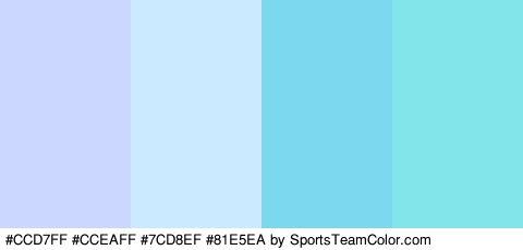 #CCD7FF #CCEAFF #7CD8EF #81E5EA Colors