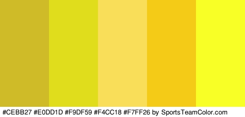 #CEBB27 #E0DD1D #F9DF59 #F4CC18 #F7FF26 Colors