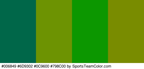 #006849 #6D9302 #0C9600 #798C00 Colors