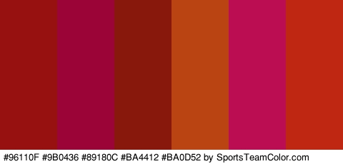 #96110F #9B0436 #89180C #BA4412 #BA0D52 #BF2713 Colors