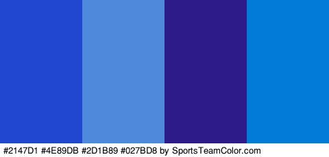 #2147D1 #4E89DB #2D1B89 #027BD8 Colors