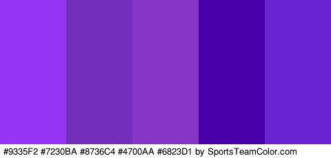 #9335F2 #7230BA #8736C4 #4700AA #6823D1 Colors