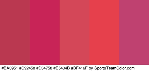 #BA3951 #C92458 #D34758 #E5404B #BF416F Colors