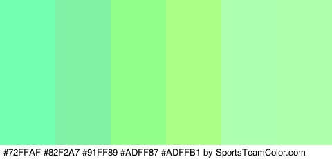 #72FFAF #82F2A7 #91FF89 #ADFF87 #ADFFB1 #B0FFAD Colors