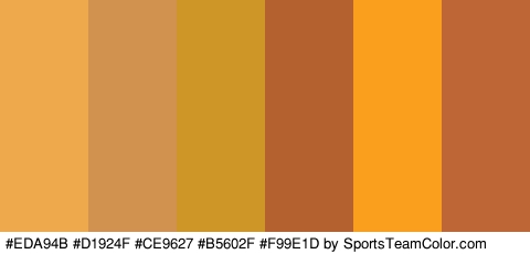 #EDA94B #D1924F #CE9627 #B5602F #F99E1D #BF6637 Colors