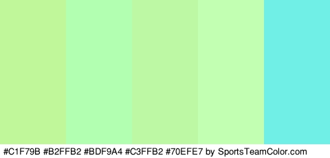 #C1F79B #B2FFB2 #BDF9A4 #C3FFB2 #70EFE7 Colors