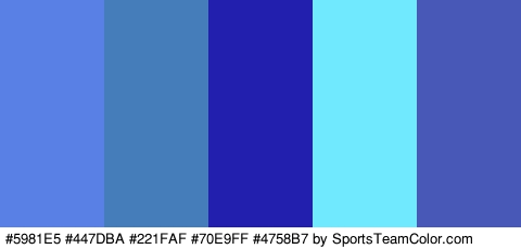 #5981E5 #447DBA #221FAF #70E9FF #4758B7 Colors