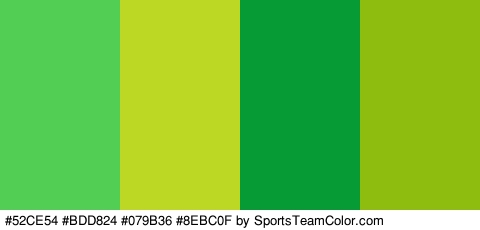 #52CE54 #BDD824 #079B36 #8EBC0F Colors