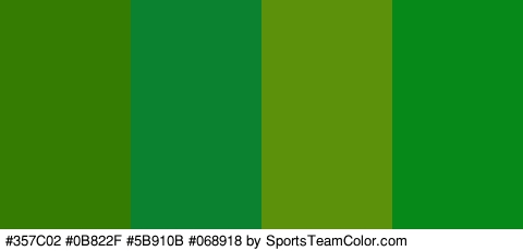 #357C02 #0B822F #5B910B #068918 Colors