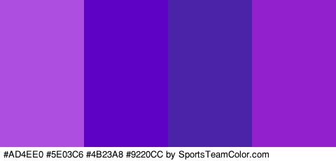 #AD4EE0 #5E03C6 #4B23A8 #9220CC Colors