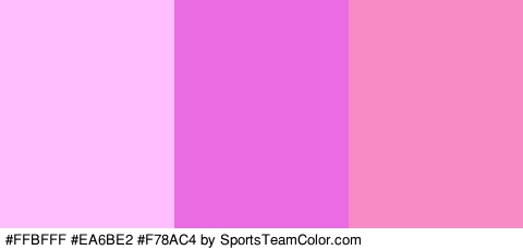 #FFBFFF #EA6BE2 #F78AC4 Colors