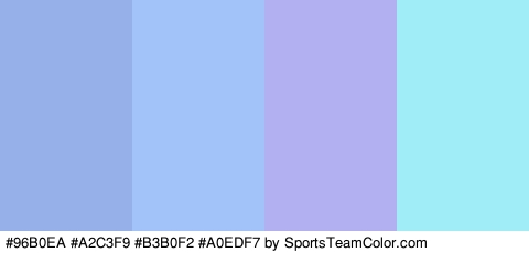 #96B0EA #A2C3F9 #B3B0F2 #A0EDF7 Colors