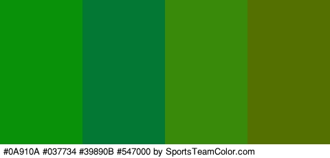 #0A910A #037734 #39890B #547000 Colors