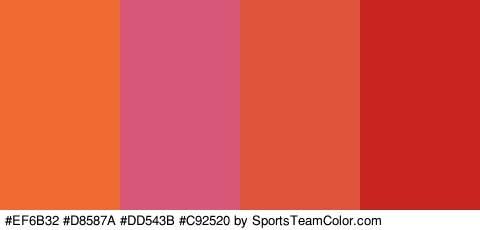 #EF6B32 #D8587A #DD543B #C92520 Colors