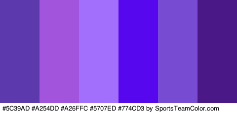 #5C39AD #A254DD #A26FFC #5707ED #774CD3 #4A1887 Colors