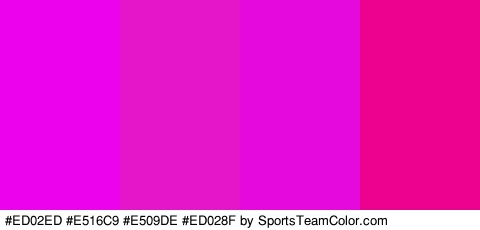 #ED02ED #E516C9 #E509DE #ED028F Colors