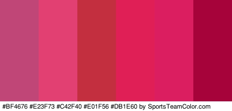 #BF4676 #E23F73 #C42F40 #E01F56 #DB1E60 #A50339 Colors