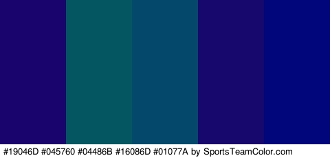 #19046D #045760 #04486B #16086D #01077A Colors