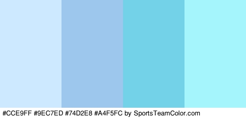 #CCE9FF #9EC7ED #74D2E8 #A4F5FC Colors