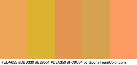 #EDA655 #DBB330 #E29551 #D3A350 #FC9C64 Colors