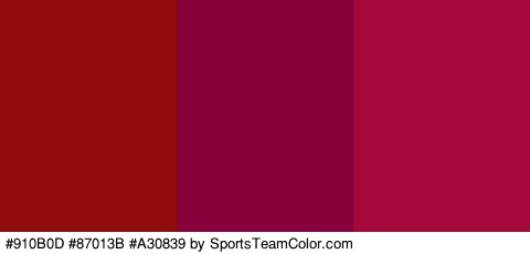 #910B0D #87013B #A30839 Colors