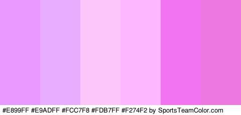 #E899FF #E9ADFF #FCC7F8 #FDB7FF #F274F2 #ED78E1 Colors