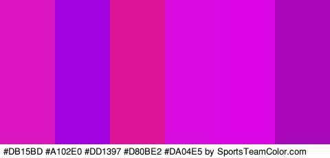 #DB15BD #A102E0 #DD1397 #D80BE2 #DA04E5 #AB07BA Colors