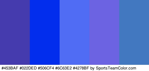 #453BAF #022DED #506CF4 #6C63E2 #4278BF Colors