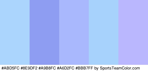 #ABD5FC #8E9DF2 #A9B8FC #A6D2FC #BBB7FF Colors